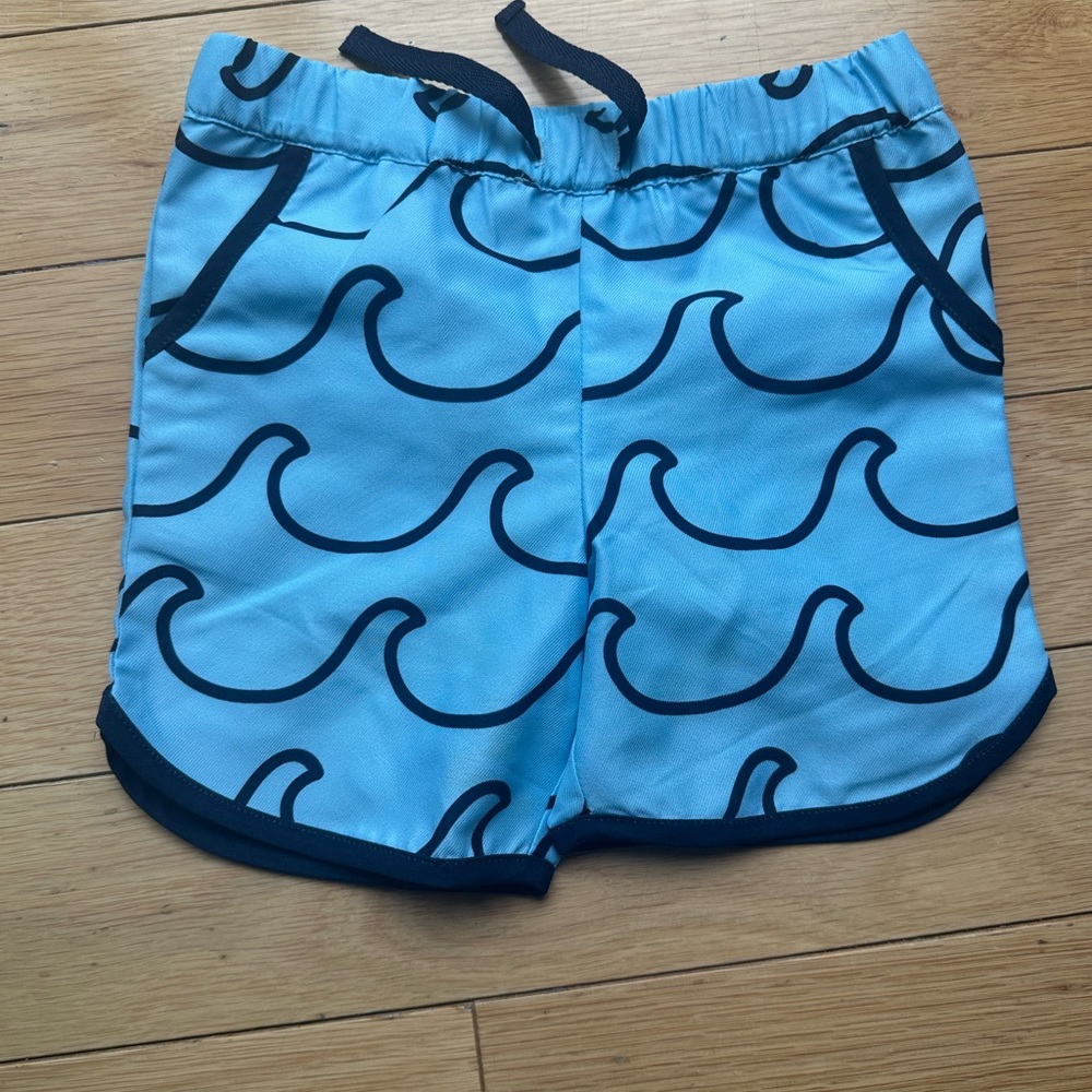 Monica + Andy Blue Wave Pattern Shorts 18-24mo